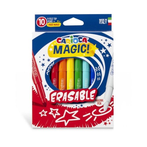 Carioca magic markers pack de 10 rotuladores magicos erasable - tinta magica cambia de color - incluye rotulador magink