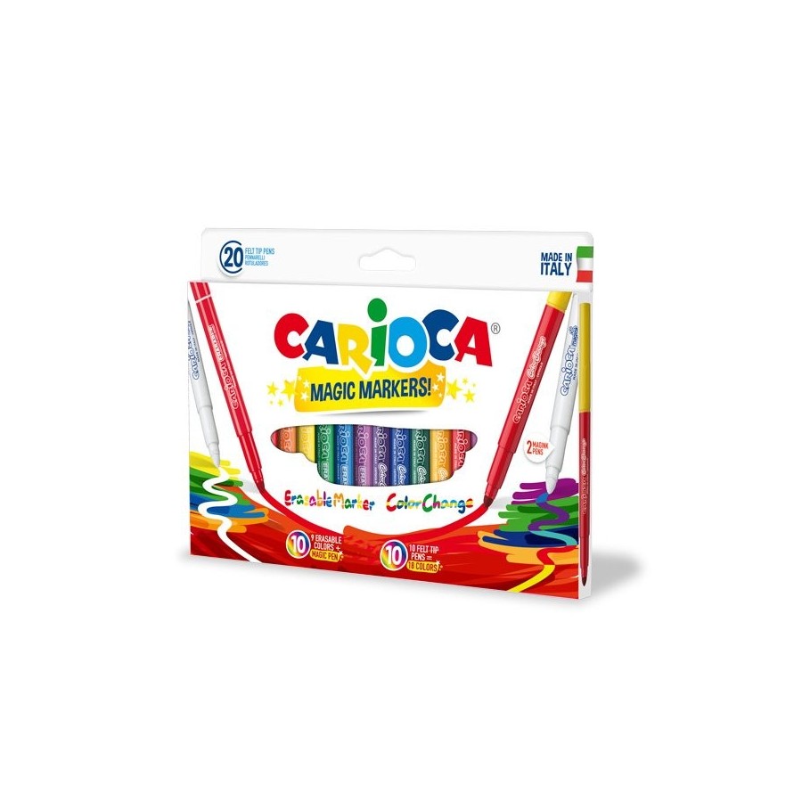 Carioca magic markers pack de 20 rotuladores magicos - tinta magica cambia de color - incluye rotulador magink para