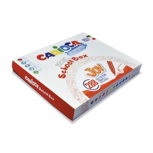 Carioca joy school box pack de 288 rotuladores - tinta superlavable - punta fina 2.8mm - bloqueada y con tapa ventilada