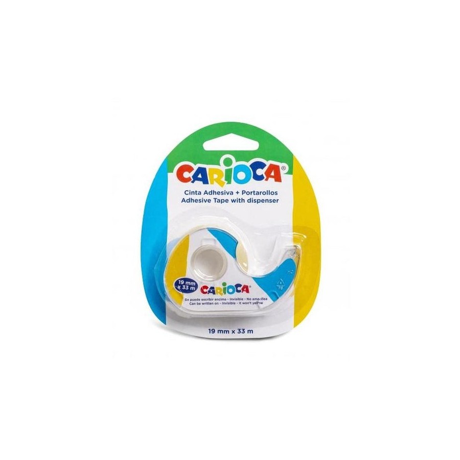 Carioca blister 1 portarollos + cinta adhesiva transparente - no amarillea con el tiempo - ideal para papel y carton -