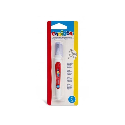 Carioca corrector pen boligrafo corrector - punta de metal resistente y precisa - apto para todo tipo de papel - secado