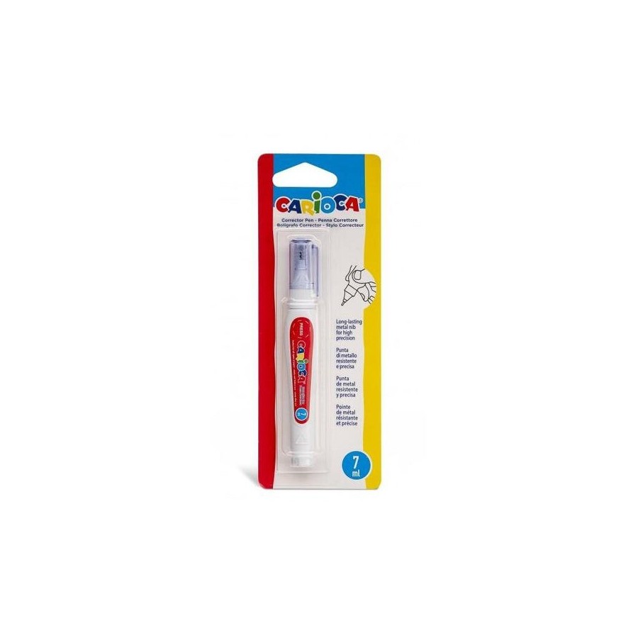 Carioca corrector pen boligrafo corrector - punta de metal resistente y precisa - apto para todo tipo de papel - secado