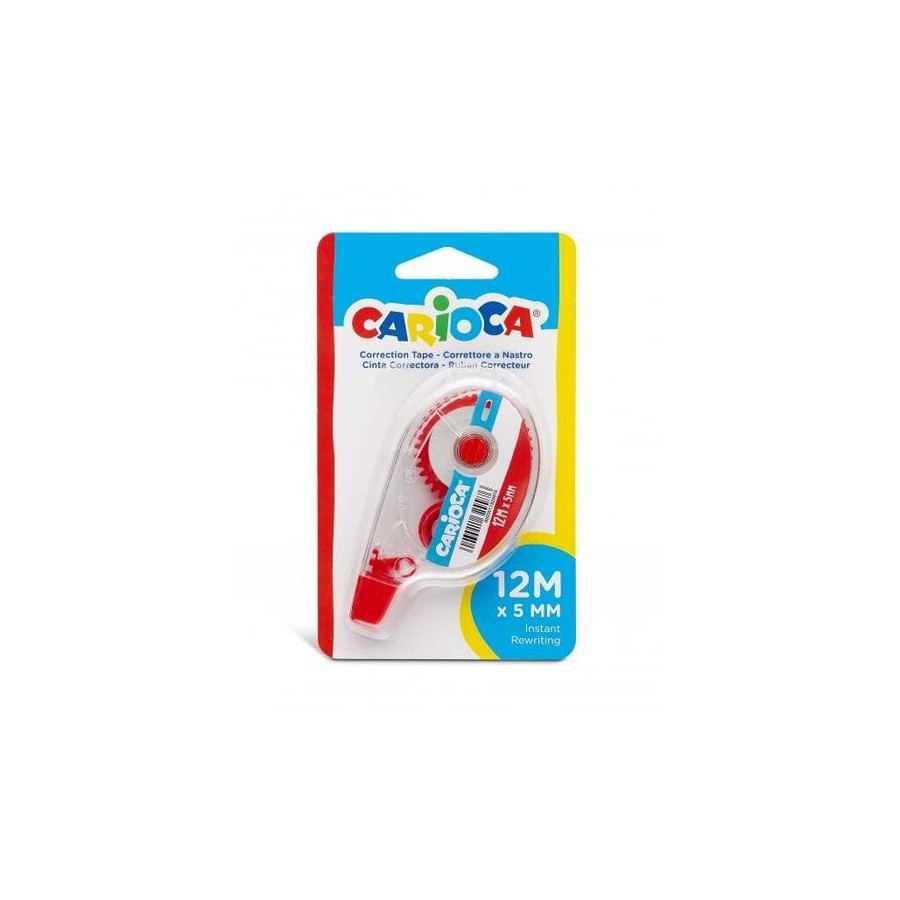 Carioca tape 12m corrector de cinta - cubriente - se puede volver a escribir enseguida - ideal para cualquier tipo de