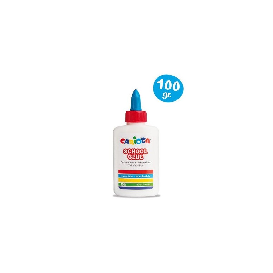 Carioca cola blanca 100gr - tapa con dispensador - apta para papel y carton - secado transparente - sin disolventes -