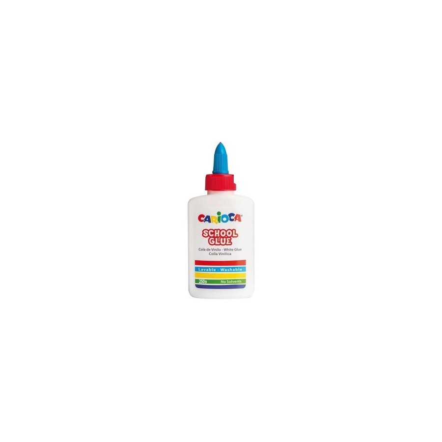 Carioca cola blanca 250gr - tapa con dispensador - apta para papel y carton - secado transparente - sin disolventes -