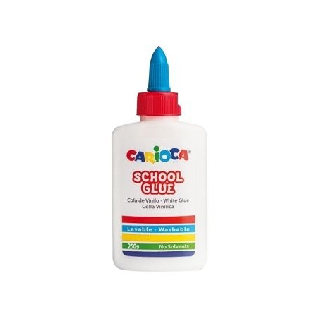 Carioca cola blanca 250gr - tapa con dispensador - apta para papel y carton - secado transparente - sin disolventes -