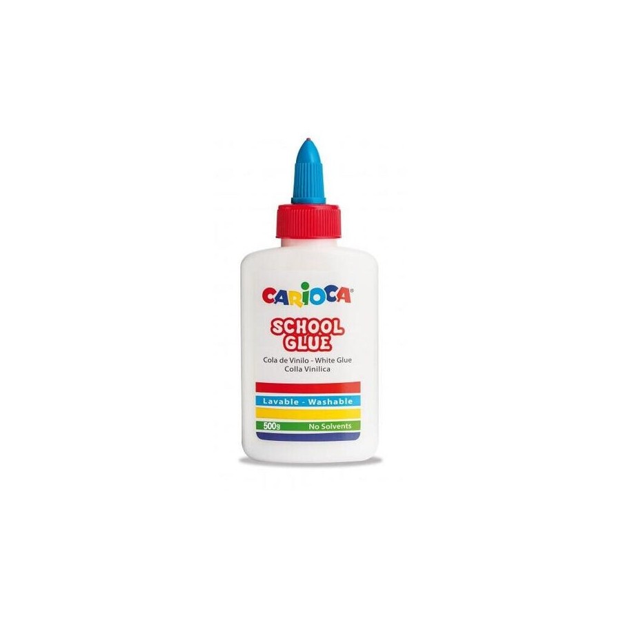 Carioca cola blanca 500gr - tapa con dispensador - apta para papel y carton - transparente al secarse - sin disolventes