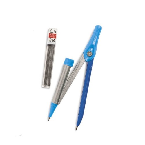 Carioca pack de bolsillo compass 0.5mm + recarga - compas ajustable con portaminas - kit de carga mina hb 0.5 -