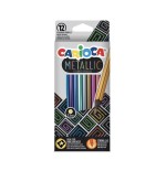 Carioca metallic pack de 12 lapices hexagonales metalicos - colores cubrientes - ideales para superficies oscuras -
