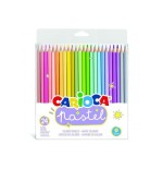 Carioca pack de 24 lapices de madera - colores pastel - cuerpo hexagonal - colores brillantes y lavables - escritura