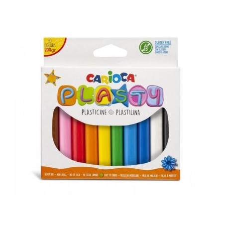 Carioca pack de 10 plastilinas - facil de usar - no se seca - reutilizable - colores brillantes y mezclables - libre de