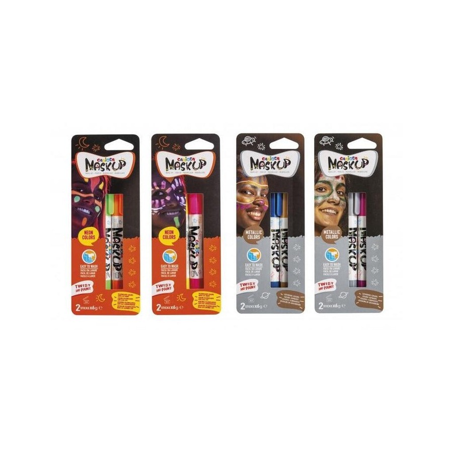 Pack carioca mask up metallic 2 unidades - colores para la piel en stick metalicos - colores brillantes - lavables -