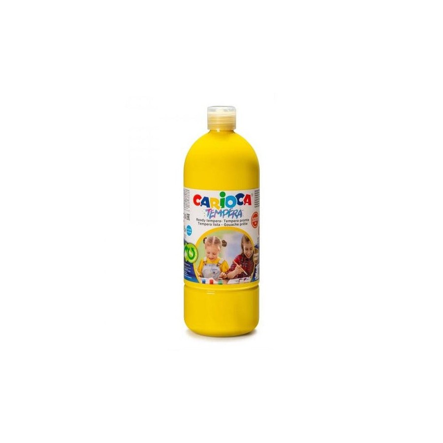 Carioca pack de 6 botellas de tempera - 1000ml - colores superlavables - faciles de mezclar - aplicable en materiales