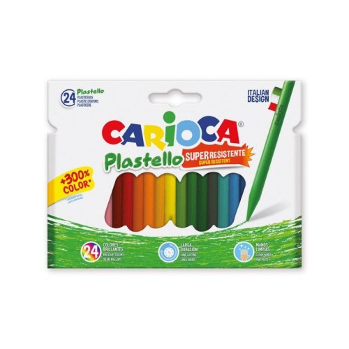 Carioca pack de 24 plasticeras extra limpias - no dejan color en las manos - duran tres veces mas - colores brillantes