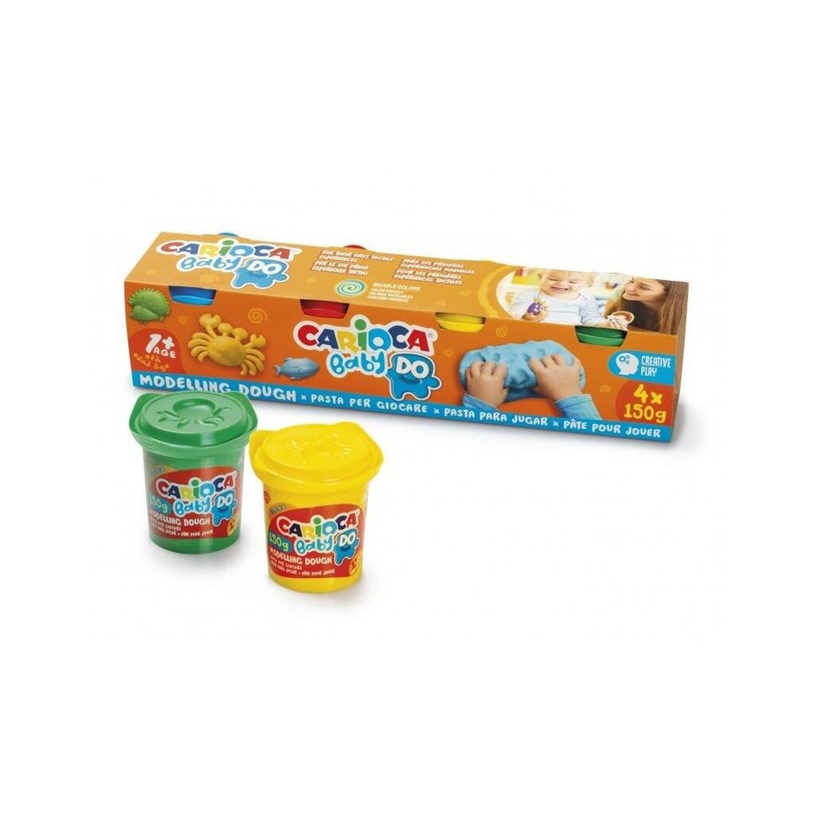 Pack carioca baby do pasta de modelar +1 4x150ml - super ligera - elastica y maleable - ideal para primeras