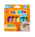 Carioca tizas maxi multicolor baby pack de 6 tizas - sin polvo - certificado a partir de 24 meses - colores brillantes
