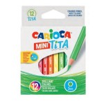 Carioca tita pack de 12 mini lapices de resina - cuerpo hexagonal - colores brillantes y lavables - escritura blanda -