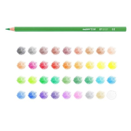 Carioca tita pack de 120 lapices de resina - cuerpo hexagonal - colores brillantes y lavables - escritura blanda - mina
