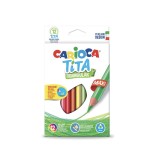 Carioca tita pack de 12 lapices de resina - cuerpo triangular - colores brillantes y lavables - escritura blanda - mina