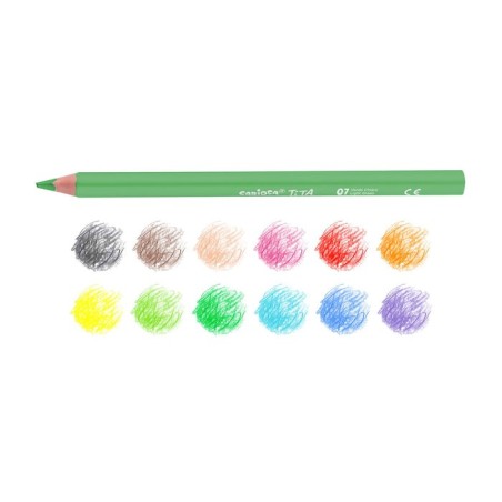 Carioca tita pack de 12 lapices de resina - cuerpo triangular - colores brillantes y lavables - escritura blanda - mina
