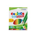 Carioca tita pack de 24 lapices borrables de resina - cuerpo hexagonal - colores brillantes y lavables - escritura
