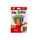 Carioca supercolor pack de 18 lapices de madera - cuerpo hexagonal - colores intensos y gran opacidad - 3.3mm de grosor
