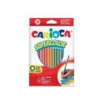 Carioca supercolor pack de 36 lapices de madera - cuerpo hexagonal - colores intensos y gran opacidad - 3.3mm de grosor