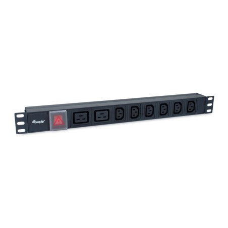Regleta alimentacion aluminio rack 19" 1u 6 tomas iec c13 + 2 tomas iec c19 con interruptor