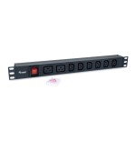 Regleta alimentacion aluminio rack 19" 1u 6 tomas iec c13 + 2 tomas iec c19 con interruptor