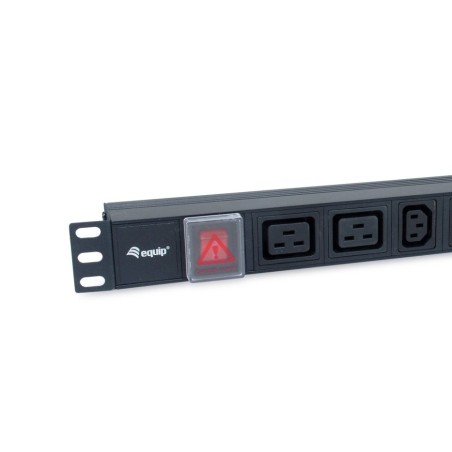 Regleta alimentacion aluminio rack 19" 1u 6 tomas iec c13 + 2 tomas iec c19 con interruptor