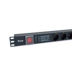 Regleta alimentacion aluminio rack 19" 1u 6 tomas  con interruptor  proteccion de voltaje y filtro