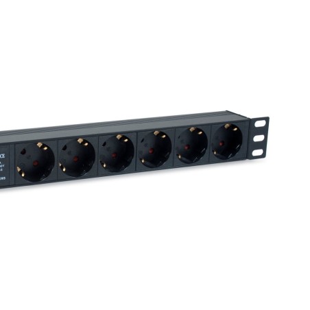 Regleta alimentacion aluminio rack 19" 1u 6 tomas  con interruptor  proteccion de voltaje y filtro