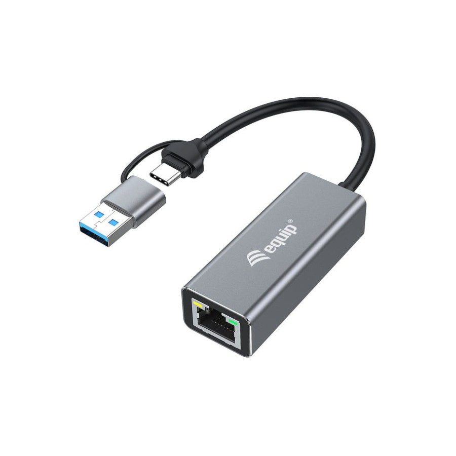 Equip adaptador usb-c - rj45 10 100 1000 2500 mbps + usb-a