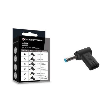 Conceptronic adaptador usb-c - dc, hp 4.5x3.0mm 18-20v sw