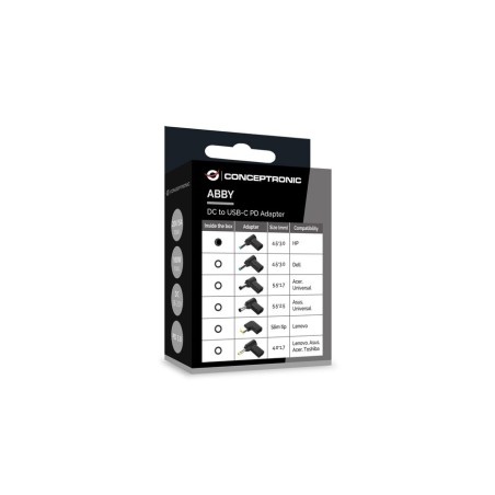 Conceptronic adaptador usb-c - dc, hp 4.5x3.0mm 18-20v sw