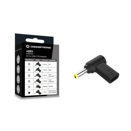 Conceptronic adaptador usb-c - dc, toshiba 4.0x1.7mm 18-20v
