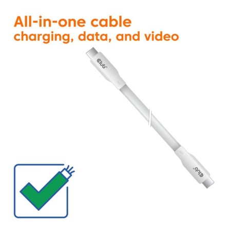 Cable  club3d usb c blanco