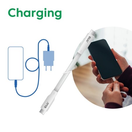 Cable  club3d usb c blanco