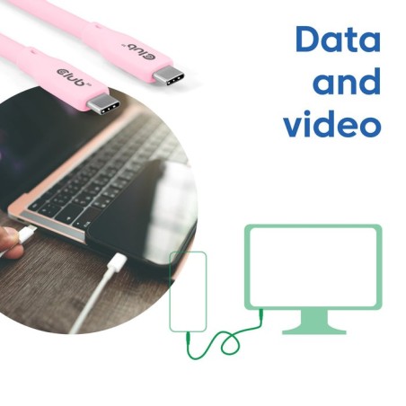 Cable club3d usb c rosa