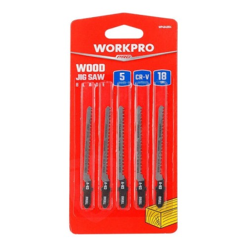 Hoja sierra calar, juego 5 piezas t101a0 madera. workpro