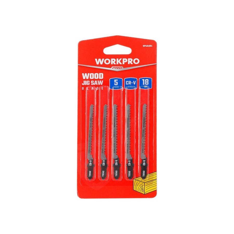 Hoja sierra calar, juego 5 piezas t101a0 madera. workpro