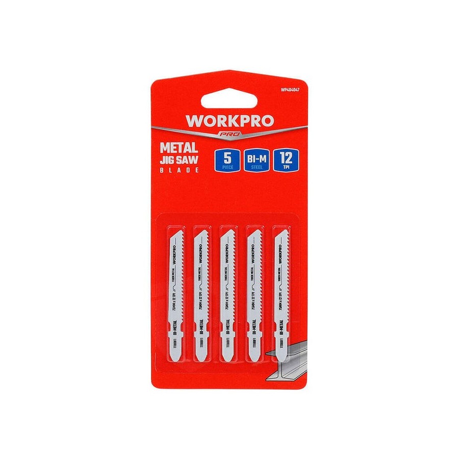 Hoja sierra calar, juego 5 piezas t118bf metal. workpro