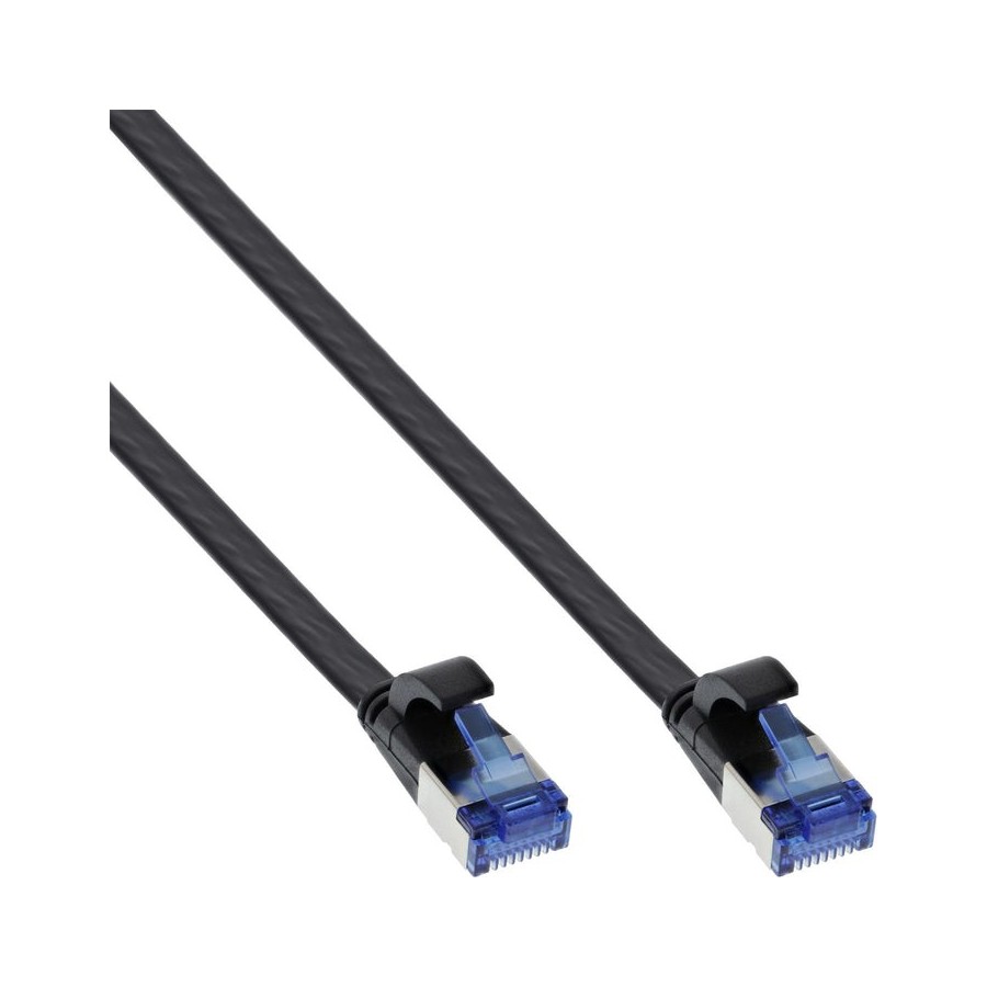 Inline® cable de red flat, u/ftp, cat.6a, tpe halogen-free, negro, 2m