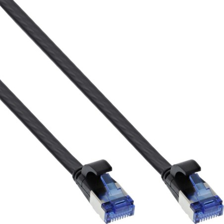 Inline® cable de red flat, u/ftp, cat.6a, tpe halogen-free, negro, 2m