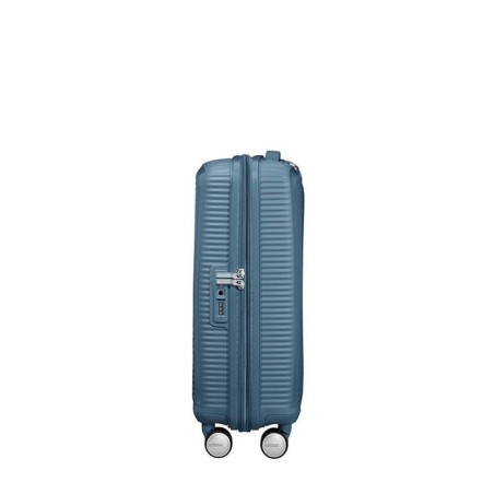 Maleta de cabina american tourister soundbox spinner 55cm 55x40x20cm 4 ruedas azul piedra