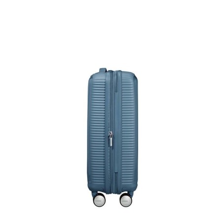 Maleta de cabina american tourister soundbox spinner 55cm 55x40x20cm 4 ruedas azul piedra
