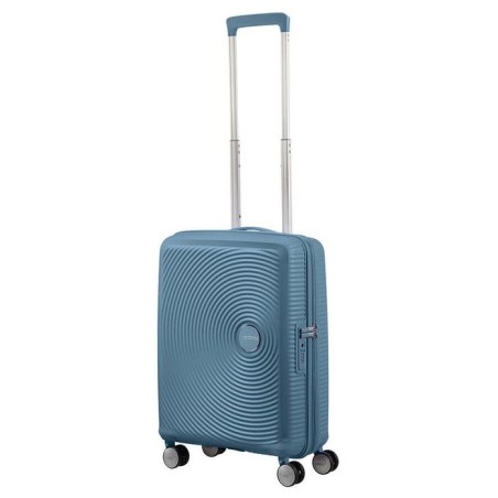 Maleta de cabina american tourister soundbox spinner 55cm 55x40x20cm 4 ruedas azul piedra