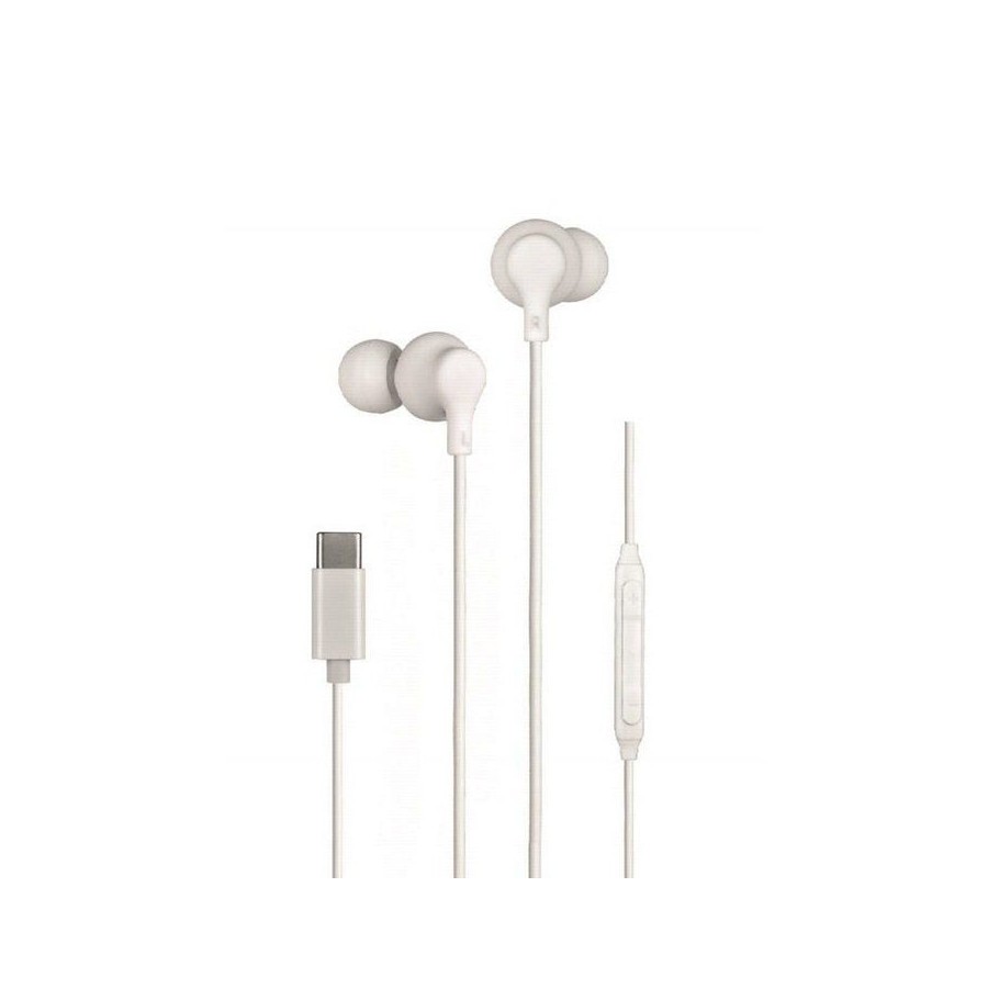Auriculares intrauditivos daewoo dw2016 con micrófono usb tipo-c blancos