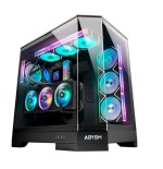 Caja pc abysm danube sava h600 black  torre e-atx, atx, itx, micro atx - lateral y frontal cristal templado - 3.5" y 2.5" -