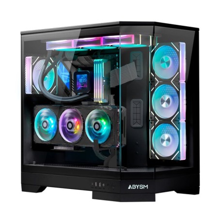 Caja pc abysm danube sava h600 black  torre e-atx, atx, itx, micro atx - lateral y frontal cristal templado - 3.5" y 2.5" -